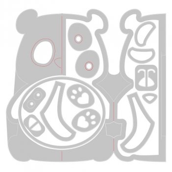 Fustella Thinlits Card Panda Fold A Long SIZZIX 663574