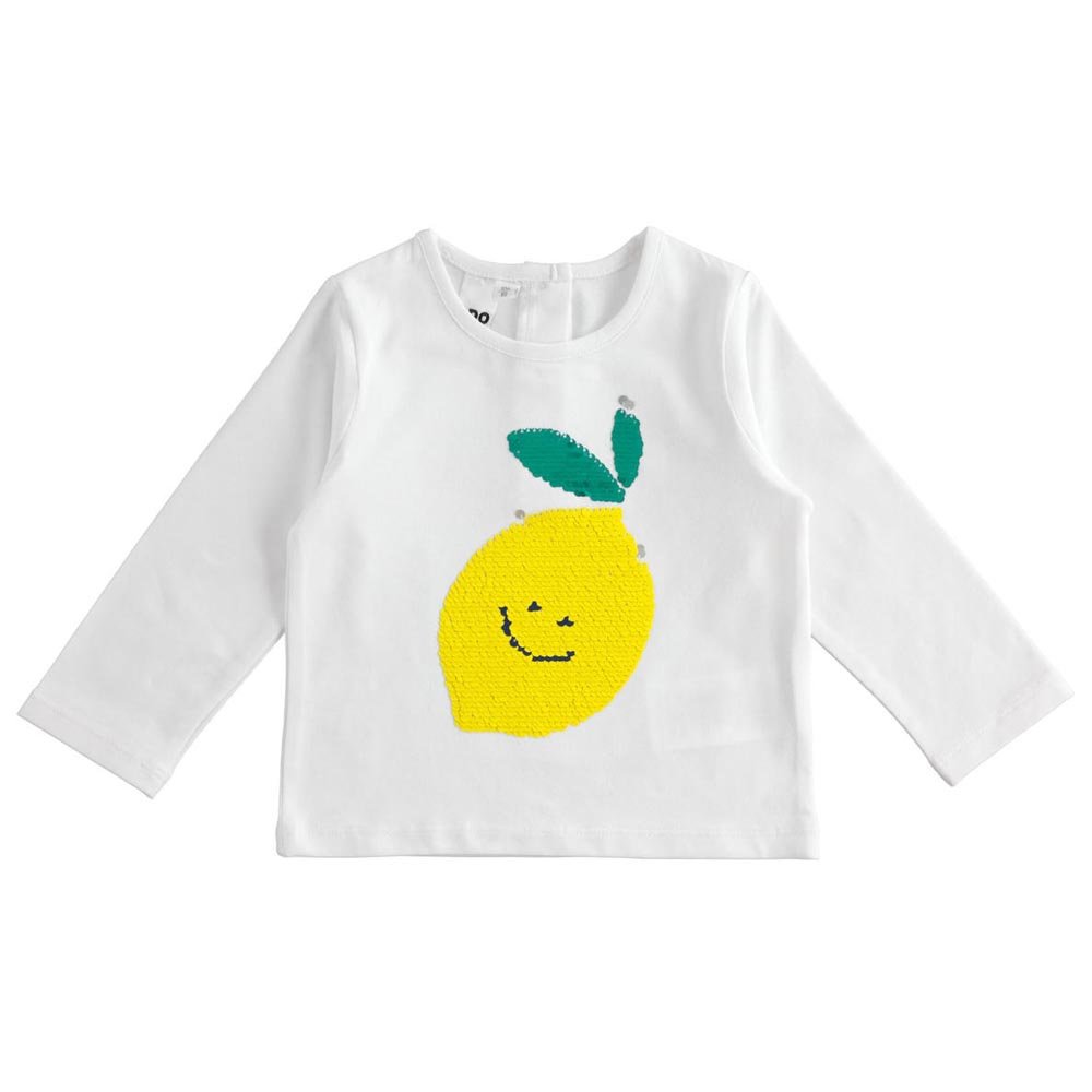 T-Shirt Bambina manica lunga in cotone con paillettes gira e brilla iDO 4J32400
