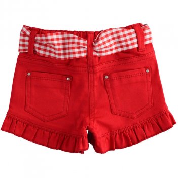 Shorts Bambina in twill leggero di cotone stretch iDO 4J77100