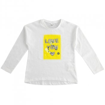 T-Shirt Bambina con applicazione di tulle e paillettes iDO 4J50500