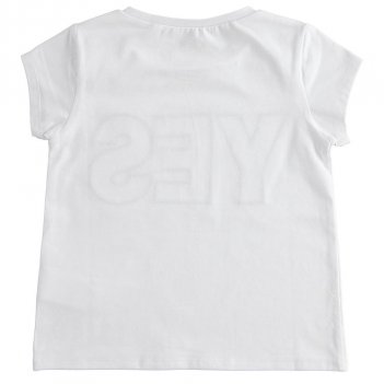 T-Shirt Bambina in jersey con scritta Yes iDO 4J86600