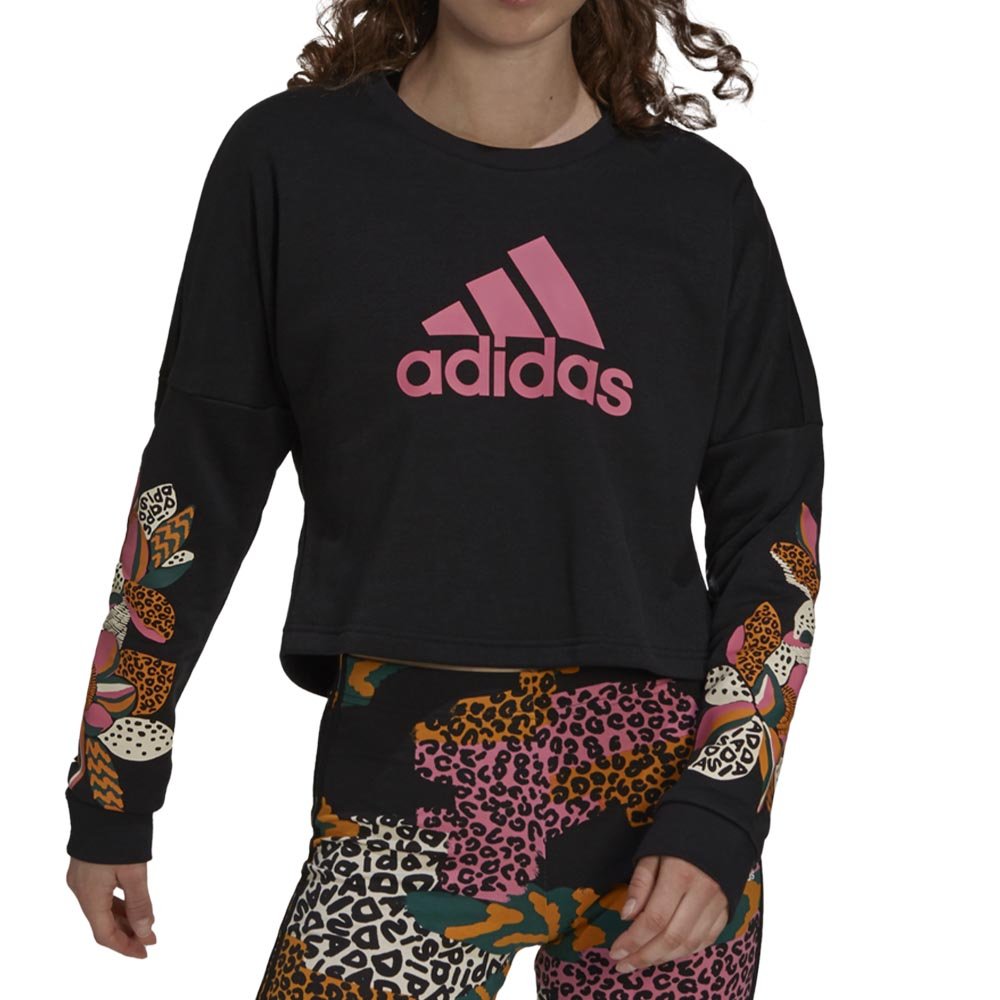 Felpa adidas x FARM con logo in felpa corta con stampa Rio Donna ADIDAS H45137